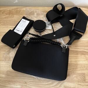 NWT Athleta Revive Modular Crossbody Bag Black Strap AirPod Sunglass Pouch $99